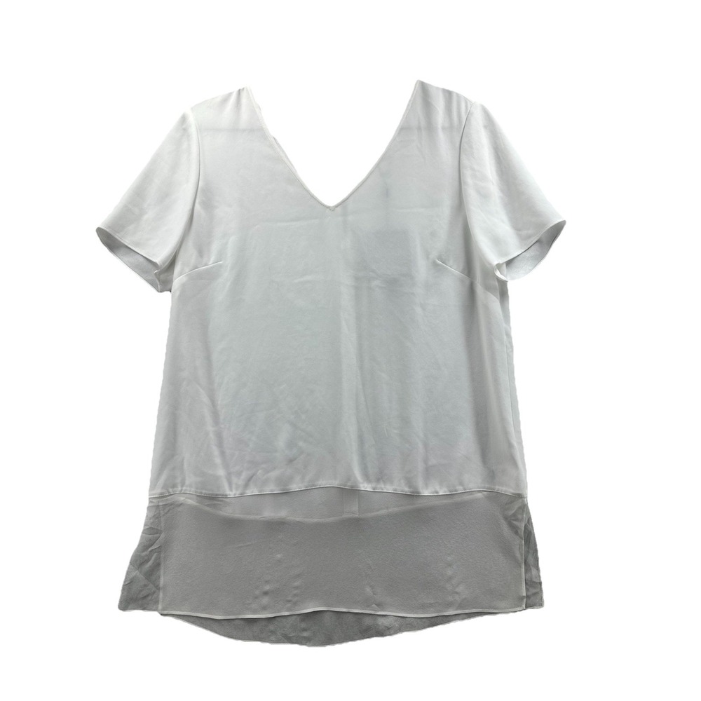 St John  Blouse Size Small Silk Blend‎ Short Sleeve Round Neck NWT
